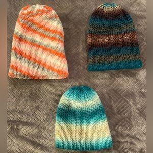 Handmade hats and scarves.